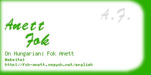 anett fok business card